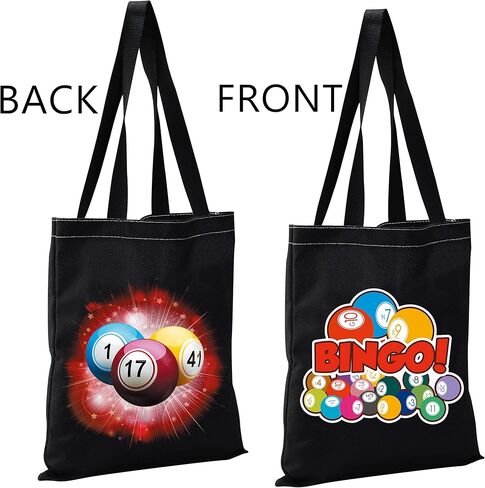 CMNIM Bingo Lover Gift Funny Bingo Gifts Bingo Tote Bag Bingo Player Gifts Bingo Game Gifts Travel Tote Bag (202348 bingo tote أسود 1) in Kuwait