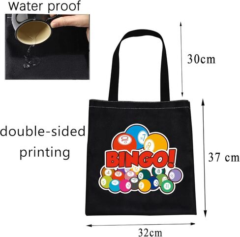 CMNIM Bingo Lover Gift Funny Bingo Gifts Bingo Tote Bag Bingo Player Gifts Bingo Game Gifts Travel Tote Bag (202348 bingo tote أسود 1) in Kuwait