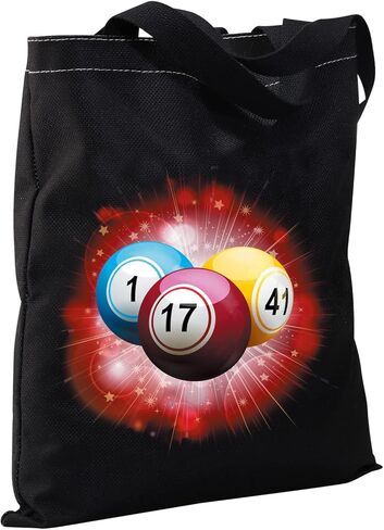 CMNIM Bingo Lover Gift Funny Bingo Gifts Bingo Tote Bag Bingo Player Gifts Bingo Game Gifts Travel Tote Bag (202348 bingo tote أسود 1) in Kuwait