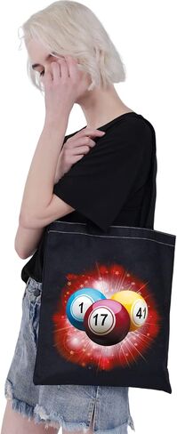 CMNIM Bingo Lover Gift Funny Bingo Gifts Bingo Tote Bag Bingo Player Gifts Bingo Game Gifts Travel Tote Bag (202348 bingo tote أسود 1) in Kuwait