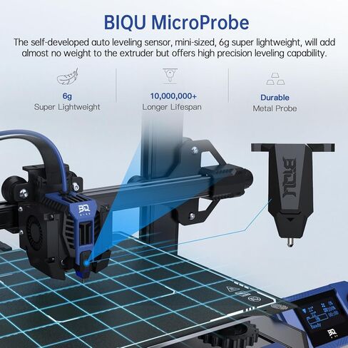 BIQU Hurakan 3D Printer Pre-Installed Klipper, DIY 3D Printes with BTT Microprobe Auto Leveling Manta M4P+CB1 Silent Board Filament Runout Sensor PEI Flex Build Plate Print Size 8.66x8.66x10.63in in Kuwait