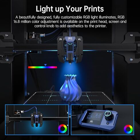BIQU Hurakan 3D Printer Pre-Installed Klipper, DIY 3D Printes with BTT Microprobe Auto Leveling Manta M4P+CB1 Silent Board Filament Runout Sensor PEI Flex Build Plate Print Size 8.66x8.66x10.63in in Kuwait