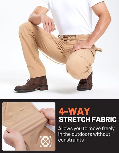 DURAWERK Men's 4-Way Stretch Cargo Pants, Work Pants, Durable Tactical Pants, Lightweight EDC Hiking Pants for Outdoor in Saudi Arabia