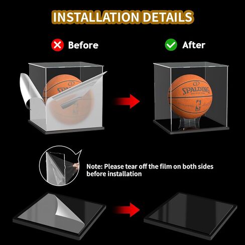 Basketball Display Case, Clear Acrylic Full Size Basketball Case Display, Assemble Soccer Ball Showcase, Sports Memorabilia Protector for Volleyball with Ball Stand in Saudi Arabia