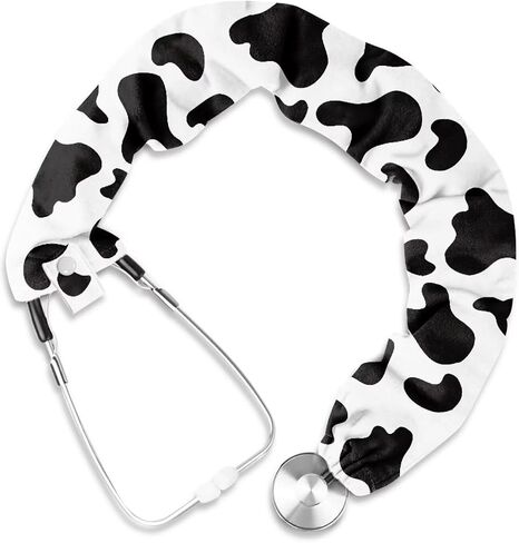 Babrukda Cow Print Stethoscope Cover for Women Black White Design Stethoscope Sleeve Compatible with Stethophone Stretchy Protective Cover for Nurses Doctors Nice Gifts 1 Pack in Kuwait