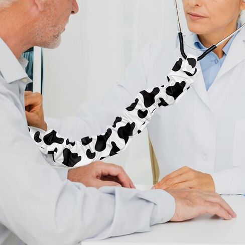 Babrukda Cow Print Stethoscope Cover for Women Black White Design Stethoscope Sleeve Compatible with Stethophone Stretchy Protective Cover for Nurses Doctors Nice Gifts 1 Pack in Kuwait