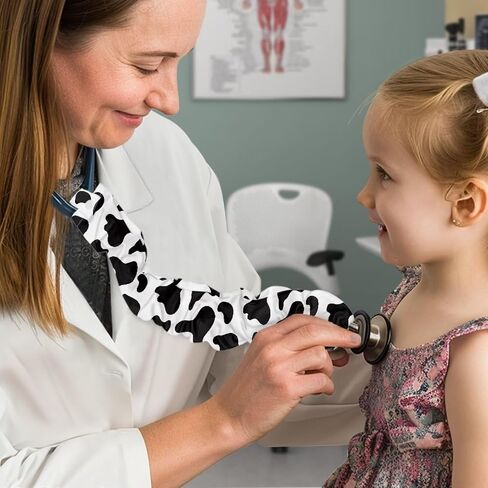 Babrukda Cow Print Stethoscope Cover for Women Black White Design Stethoscope Sleeve Compatible with Stethophone Stretchy Protective Cover for Nurses Doctors Nice Gifts 1 Pack in Kuwait