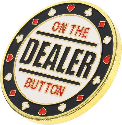 TOYANDONA Metal Poker Buttons, Dealer Button, Poker Chips, Poker Game Dealer Poker Guard Prop for Poker Games Gambling Card Games in Saudi Arabia