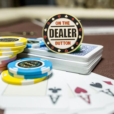 TOYANDONA Metal Poker Buttons, Dealer Button, Poker Chips, Poker Game Dealer Poker Guard Prop for Poker Games Gambling Card Games in Saudi Arabia