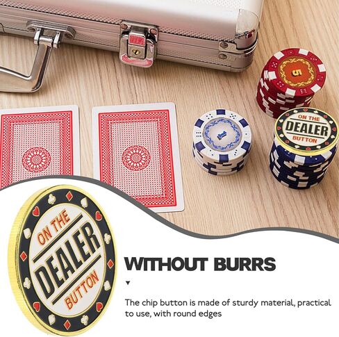TOYANDONA Metal Poker Buttons, Dealer Button, Poker Chips, Poker Game Dealer Poker Guard Prop for Poker Games Gambling Card Games in Saudi Arabia