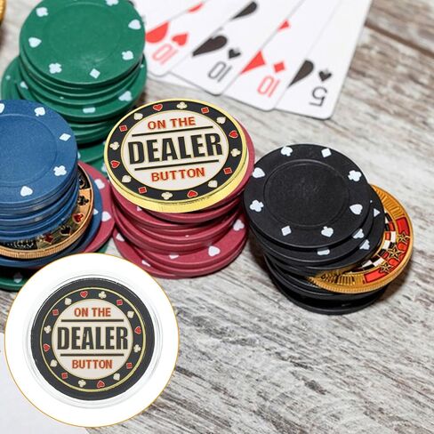 TOYANDONA Metal Poker Buttons, Dealer Button, Poker Chips, Poker Game Dealer Poker Guard Prop for Poker Games Gambling Card Games in Saudi Arabia