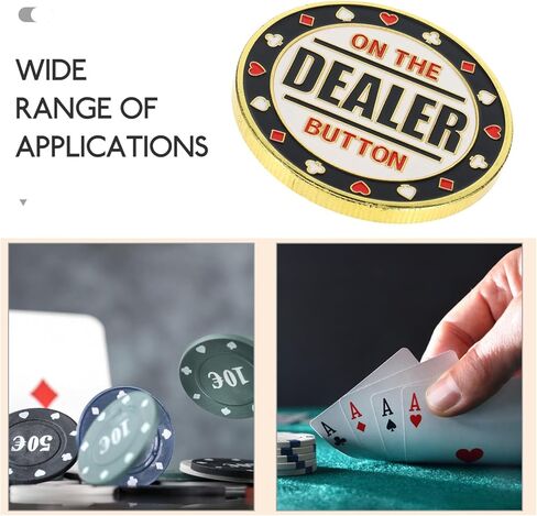 TOYANDONA Metal Poker Buttons, Dealer Button, Poker Chips, Poker Game Dealer Poker Guard Prop for Poker Games Gambling Card Games in Saudi Arabia