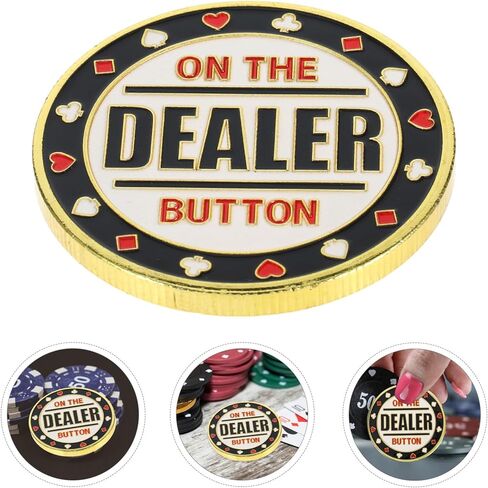 TOYANDONA Metal Poker Buttons, Dealer Button, Poker Chips, Poker Game Dealer Poker Guard Prop for Poker Games Gambling Card Games in Saudi Arabia