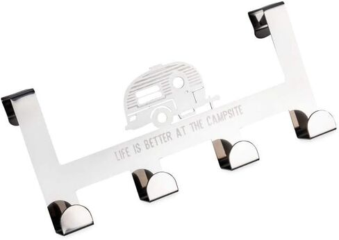 Camco Life is Better at The Campsite Over-The-Door Towel Hanger | Convenient to Use and Fits Up to 1-1/2-Inches Thick Standard Interior Doors | (53388) in Kuwait