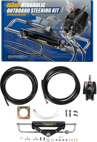 طقم توجيه هيدروليكي خارجي بقوة 150 حصانًا، نظام بحري للقوارب لمحطة واحدة، استخدام محرك واحد، أسطوانة قفل مدمجة ثنائية الاتجاه، ومضخة 150 حصانًا وخرطوم نايلون عالي القوة in Kuwait