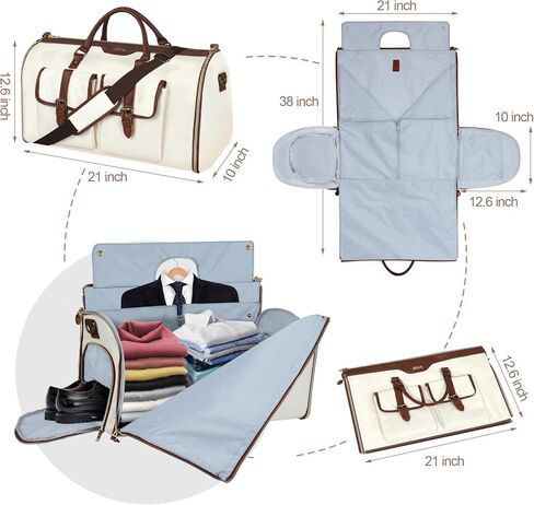 Garment Bag for Travel, Carry On Garment bag, Convertible Duffel Bag with Shoe Compartment, Perfect for Business Trips and Weekend Getaways (Black02) in Saudi Arabia