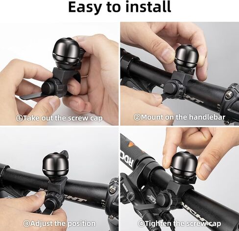 جرس الدراجة ROCKBROS الكلاسيكي، جرس الدراجة ذو الصوت العالي، أجراس الدراجة الجبلية MTB لجرس الدراجة الدائري للبالغين من أجل 0.82-0.86 بوصة/21-22 مم مقود الدراجة... in Kuwait