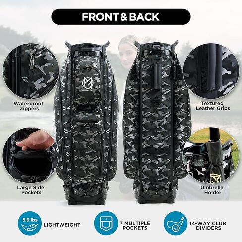 Cart Bag for Men & Women - 14-Way Full-Length Dividers - Interchangeable Design - Multiple Pockets for Efficient Storage for an Enjoyable Golfing Experience for - Unisex in Saudi Arabia