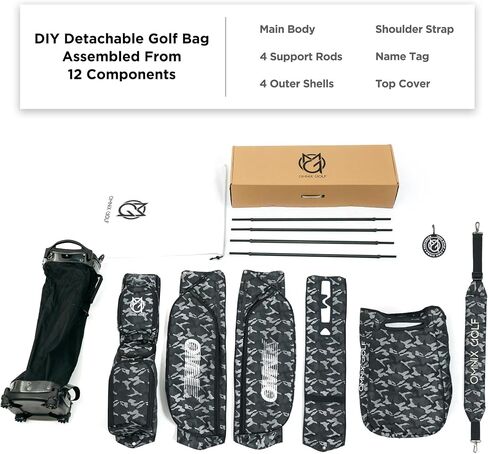 Cart Bag for Men & Women - 14-Way Full-Length Dividers - Interchangeable Design - Multiple Pockets for Efficient Storage for an Enjoyable Golfing Experience for - Unisex in Saudi Arabia