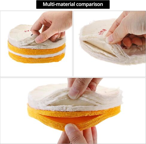 QWORK Polishing Wheel Kit for Bench Grinder - 8 Pack 6" Cotton Buffing Wheels with 1/2" Arbor Hole - Ideal for Metal, Wood, and More in Kuwait