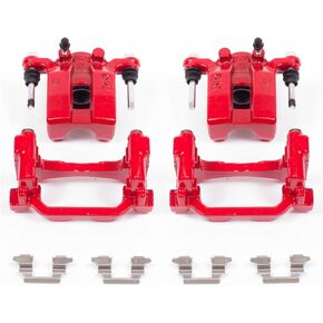 Power Stop Rear S3738 Pair of High-Temp Red Powder Coated Calipers
