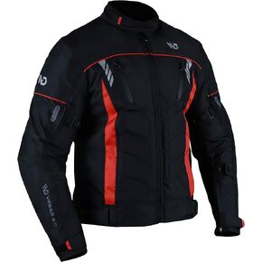 WD Motorsports Vegas 2.0 Men’s Textile Motorcycle Jacket, All-Season Biker Jacket, CE Armored, Waterproof, & Protective Motorcycle Jackets with Air Vent Zippers (Blue, Medium)