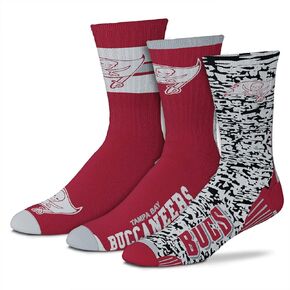 Mens Stimulus Crew Length Team Football Socks - 3 Pack