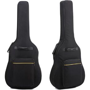 41 Inch Paded Acoustic Guitar Cases, Water Resistent Acoustic Guitar Gig Bag, Acoustic Guitar Bag with Adjustable Shoulder Strap Soft Travel Guitar Case Black(Acoustic Bag) in Kuwait