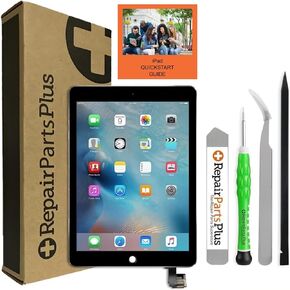 for iPad Air 2 (2nd Generation) Screen Replacement LCD Display and Glass Touch Digitizer Premium Kit (9.7", A1566 | A1567) + Wake/Sleep Sensor + Tools + Adhesive - Black