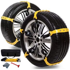 Anti Slip Snow Chains for SUV Car Adjustable Universal Emergency Anti Skid Tire Chain,Winter Driving Security Chains,Traction Mud Chains for Tire Width 7.2-11.6",10 Pcs (For Tire Width 7.2-11.6")