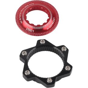 VGEBY Disc Brake Center Lock, Bike Hub Adapter Aluminum Center-Lock hubs 6 Bolts Disc Rotor Adapter Set Bicycle Accessory(Red+Black) Centerlock Adapter Centerlock Adapter
