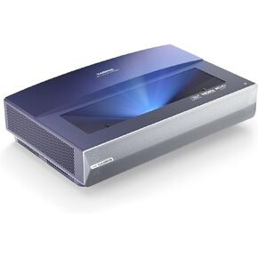 جهاز عرض A6 قصير جدًا، جهاز عرض ليزر ثلاثي 2200 ANSI Lumen، تلفزيون ليزر 4K UHD مع تلفزيون Android، عرض HDR10 120 بوصة، 107% BT.2020، جهاز عرض UST للمسرح المنزلي