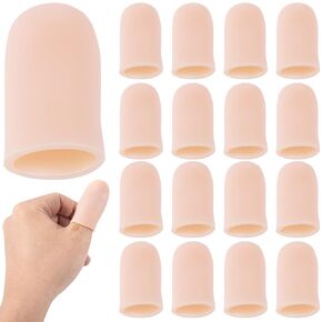 20 Pack Silicone Finger Support Protector Caps Gloves Cots Covers Fingertips for Hands Cracking Eczema Skin Trigger Finger Arthritis Pain Relief