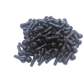 100pcs Snap-In Rubber Tire Valve Stems Black TR413 for Tubeless 0.453 inches