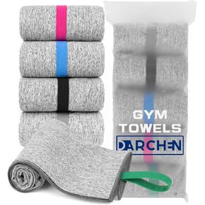 DARCHEN [5 Pack Gym Towels Accessories for Men, Quick Dry Sweat Towel for Workout Tennis Sports Exercise, Microfiber Silver Ion Towels Compact & Absorbent in Kuwait