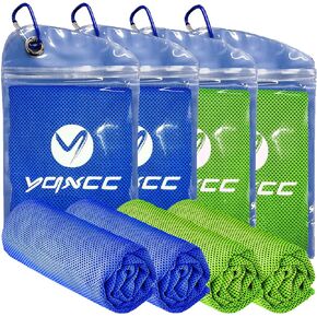 YQXCC 4 Pack Cooling Towels (40"x12") Cool Towel, Cold Towel, Microfiber Soft Breathable Chilly Ice Towel for Sport, Yoga, Golf, Gym, Camping, Running, Fitness, Workout & More Activities