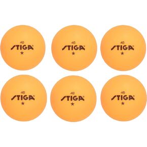 STIGA 1-Star Orange Table Tennis Balls - 6-Pack, 46-Pack, 38-Pack