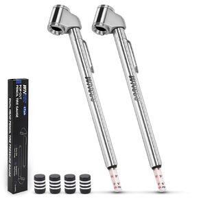 Pencil Tire Pressure Gauge 2 Pack, 10-120PSI Dual Head Air Gauge Tire Pressure Heavy Duty Tire Valve Gauge for Truck Car RV ATV Motorcycle