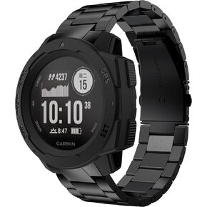 GELISHI Compatible with Garmin Instinct Bands, Stainless Steel Quick Release Watch Band Replacement Strap for Garmin Instinct/Instinct 2/ Instinct Tide/Instinct Tactical, Black