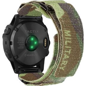 Compatible With Garmin, Watch Band, Camouflage Super Rugged Nylon Sports Strap With Woven Loop Design, For fēnix/Forerunner/Vivoactive/Approach/MARQ/quatix/D2 Series Tough Replacement Band For Men