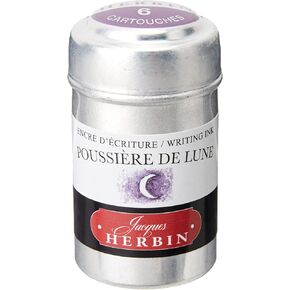 J. Herbin Fountain Pen Ink - 1 tin of 6 cartridges - Poussiere de Lune