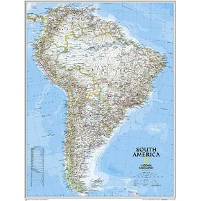 National Geographic South America Wall Map - Classic - Laminated (23.5 x 30.25 in) (National Geographic Reference Map) in Kuwait