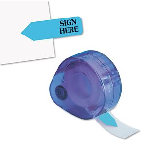 Redi-Tag 81034 Arrow Message Page Flags in Dispenser, "Sign Here", Blue, 120 Flags per Dispenser