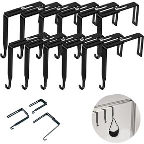 Adjustable Cubicle Universal Partition Hanger Set Metal Black Cubicle Hooks Door Mirror Hangers, Adjusted to Fit Panels with 1 3/8 Inch to 3 1/2 Inch Thickness for Office Whiteboard (4 Pack)
