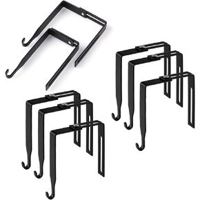 AIEX 4pcs Adjustable Cubicle Hangers, Metal Cubicle Hooks for Hanging over The Door Mirror Hooks Universal Partition Hanger Set, Fit Panels with 1 3/8" to 3 1/2" Thickness (Black)