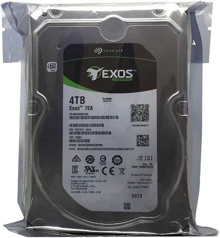 محرك الأقراص الصلبة Seagate Exos 7E8 4TB 512n SATA 128MB Cache 3.5 بوصة - عبوة خالية من الإحباط (ST4000NM0035) (تم تجديده معتمد) in Saudi Arabia