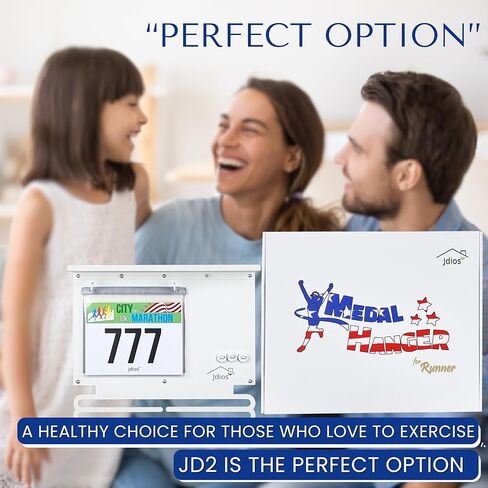 عرض مريلة السباق وشماعة الميداليات مع رف جوائز مقاس 15.7 بوصة، ولوحة عرض الصور - عرض لأكثر من 50 ميدالية وأكثر من 40 مريلة سباق - تتضمن 3 مغناطيسات للصور، و20 حامل صدرية، 2 د.أ أسود (أبيض) in Kuwait