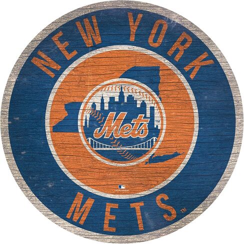Fan Creations Mets 12" Circle with State and Team Logo Wood Sign in Saudi Arabia