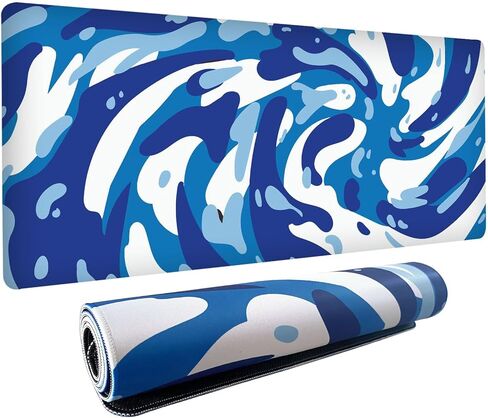 Fluid Pattern XXL Mouse Pad,Super Thick Waterproof Fluid Pattern Large Gaming Mousepad with Stitched Edge,Mouse Computer Desk Accessories,Non-Slip Base Mouse Keyboard Mat 800X400X4mm in Saudi Arabia