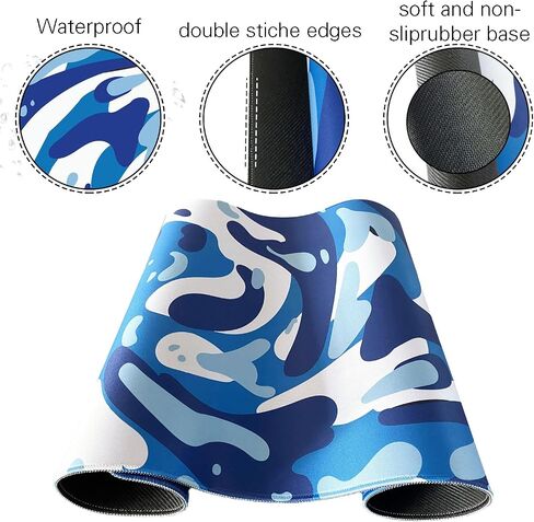 Fluid Pattern XXL Mouse Pad,Super Thick Waterproof Fluid Pattern Large Gaming Mousepad with Stitched Edge,Mouse Computer Desk Accessories,Non-Slip Base Mouse Keyboard Mat 800X400X4mm in Saudi Arabia